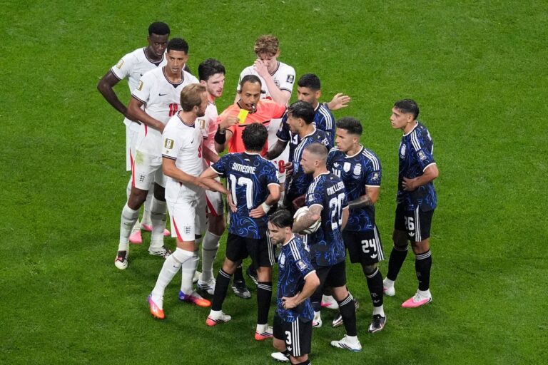 England and Argentina Mark Unwanted World Cup Record in 'Physical' First Half
