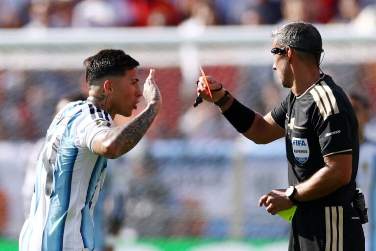 Enzo Fernandez Receives Red Card in World Cup Final Enzo Fernandez Receives Red Card in World Cup Final